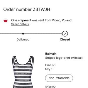 Balmain Black and White Logo Swimsuit